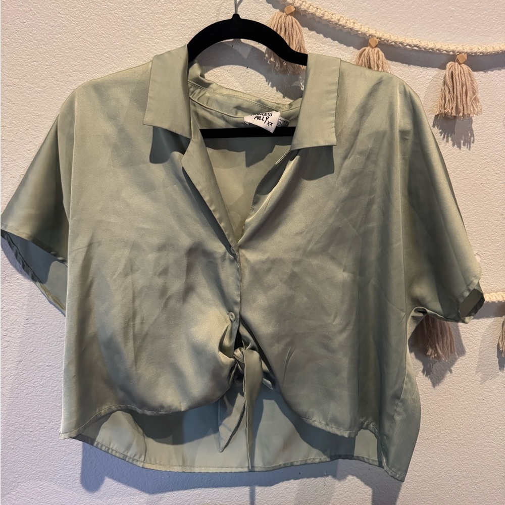 Princess Polly Sage Green Top